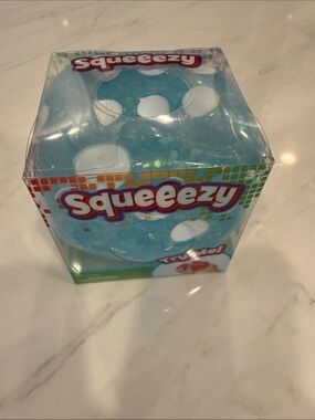 Blue dice Squeeezy toy